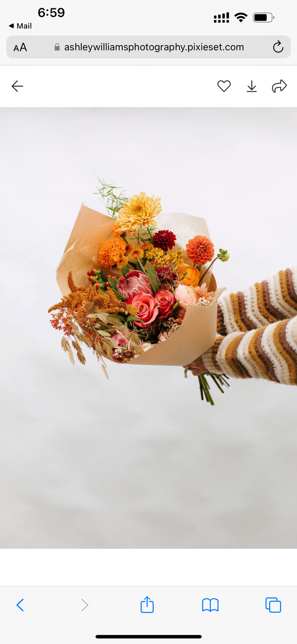 Fall bounty wrapped bouquet