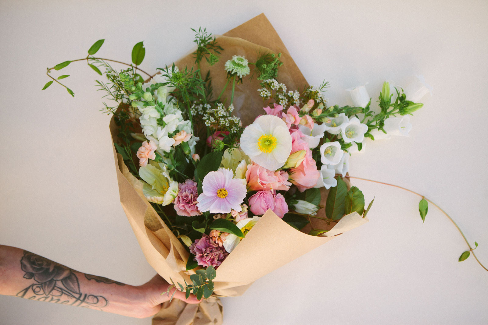 Seasonal Wrapped Bouquet – Flower Frenzy on 101